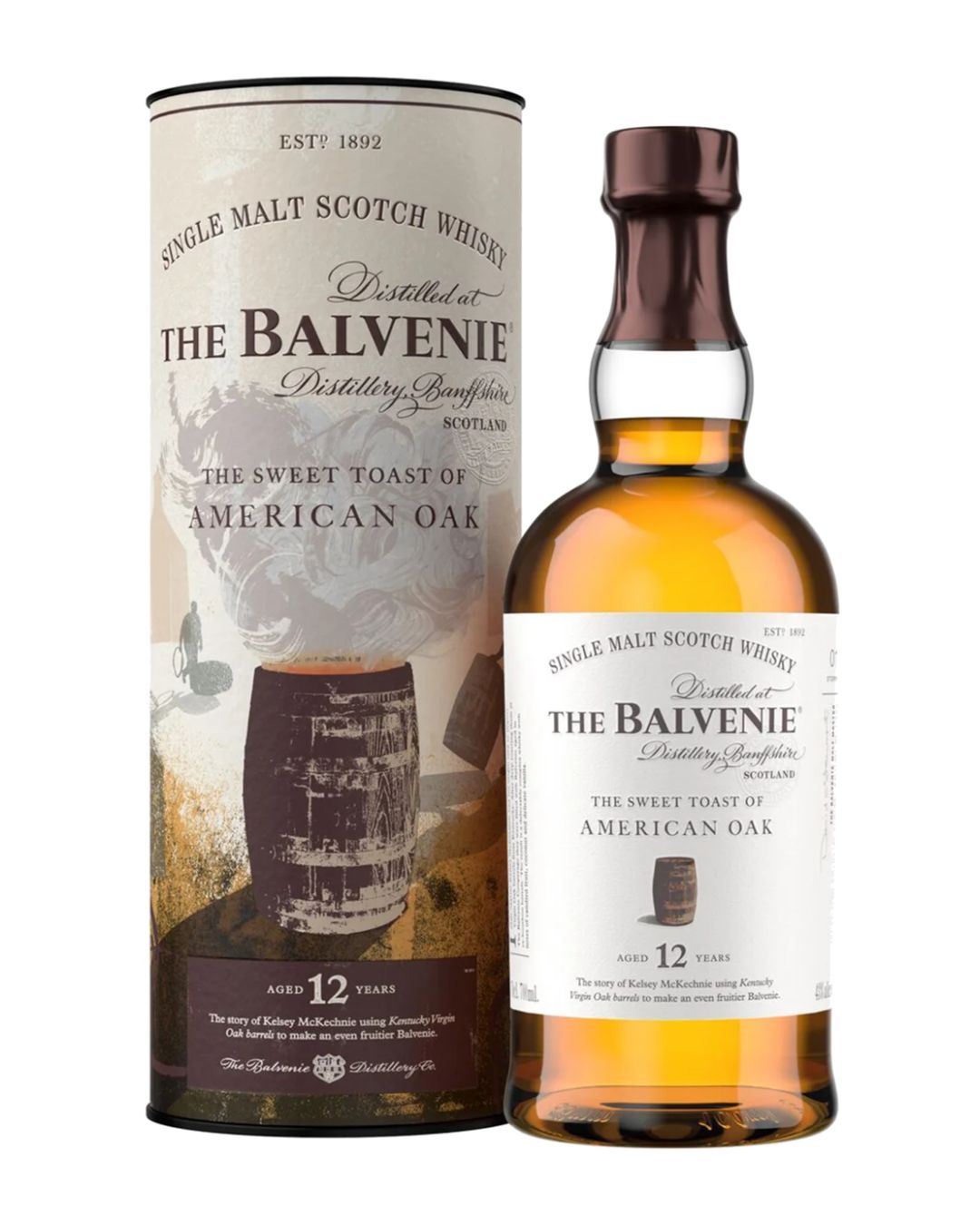 The Balvenie 12 Year Old American Oak Single Malt Scotch Whisky 700mL