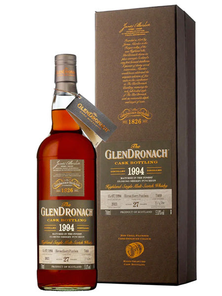 GlenDronach 27 Year Old 1994 Oloroso Sherry Puncheon #7469 Cask Strength Single Malt Scotch Whisky (700mL)